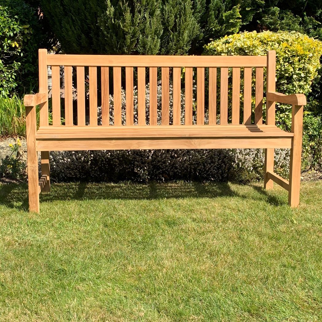 150cm 3 Seater Straight Back Garden Bench - MSL - Bench Store