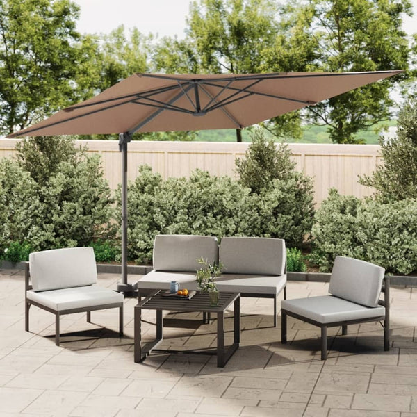 Cantilever Garden Parasol with Aluminium Pole Taupe 300x300cm