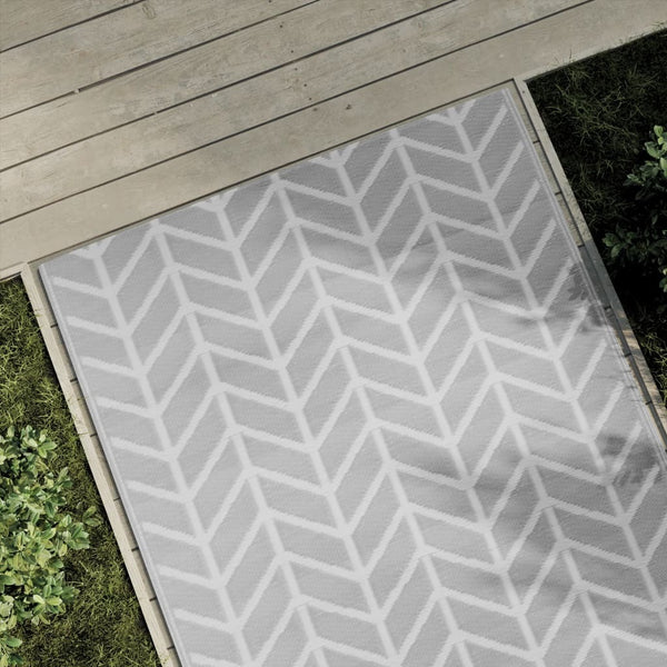 Outdoor Rug Grey 120x180cm Zig-Zag