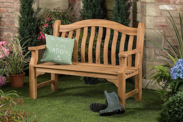 4ft Teak 2 Seater Hardwood Tenbury Wooden Garden Park Bench - Bench Store114543