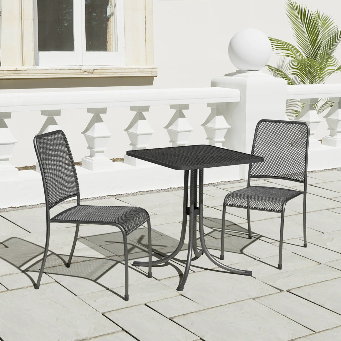 Alexander Rose Portofino Square 2 Seater Coffee Bistro Set with Mesh Chairs - Alexander Rose - Bench Store