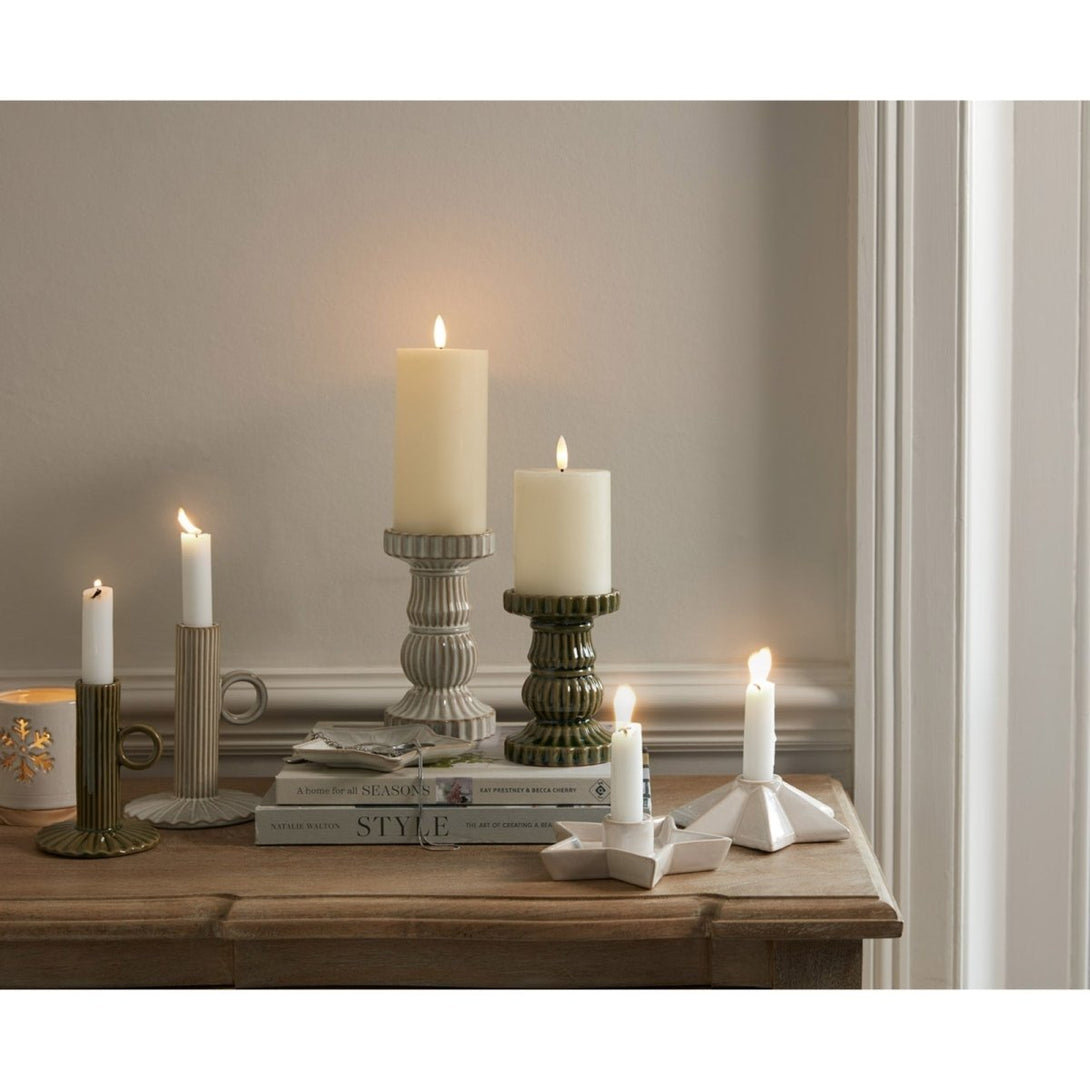 Alora Ceramic Taper Candle Holder With Handle - Bench Store - Bench Store