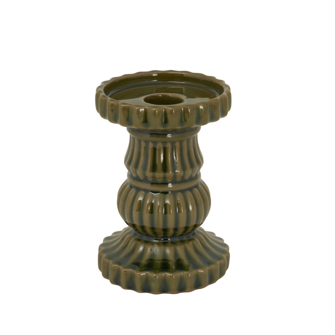 Alora Olive Ceramic Pillar Candle Holder - Bench Store - Bench Store