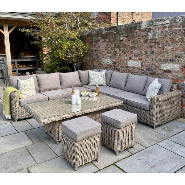 Amalfi Outdoor Large Corner Set With Riser Table + 2 Stools - Bench Store - Bench Store