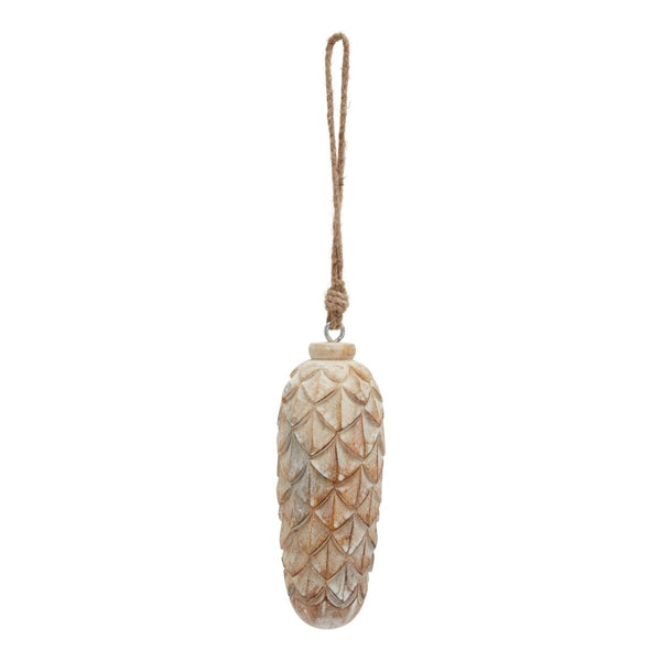 Antique White Wash Large Pine Cone Bauble - Bench Store - Bench Store