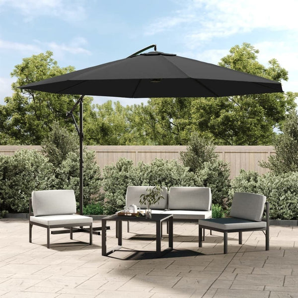 Cantilever Garden Parasol with Aluminium Pole 350 cm Anthracite - vidaXL - Bench Store