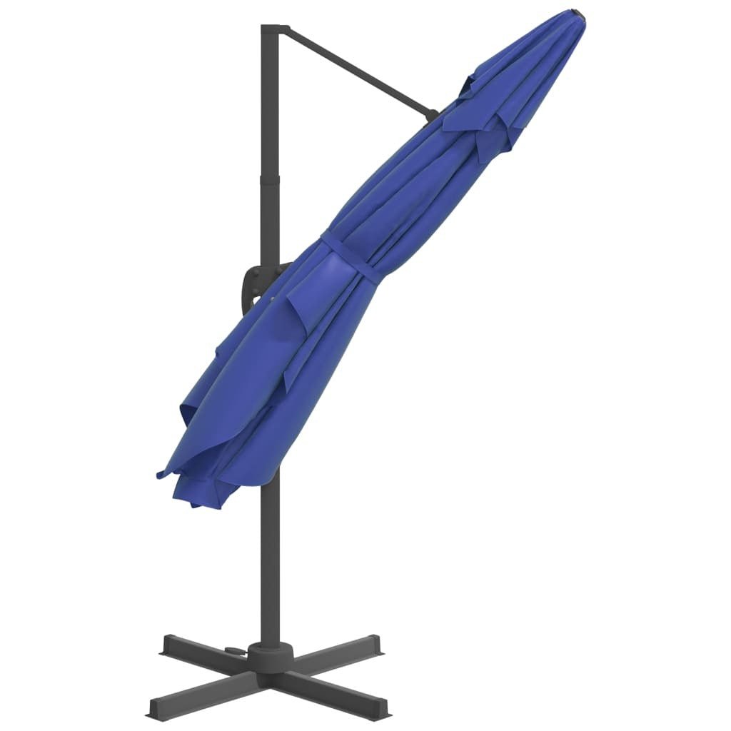 Cantilever Garden Parasol with Aluminium Pole Azure Blue 400x300 cm - vidaXL - Bench Store
