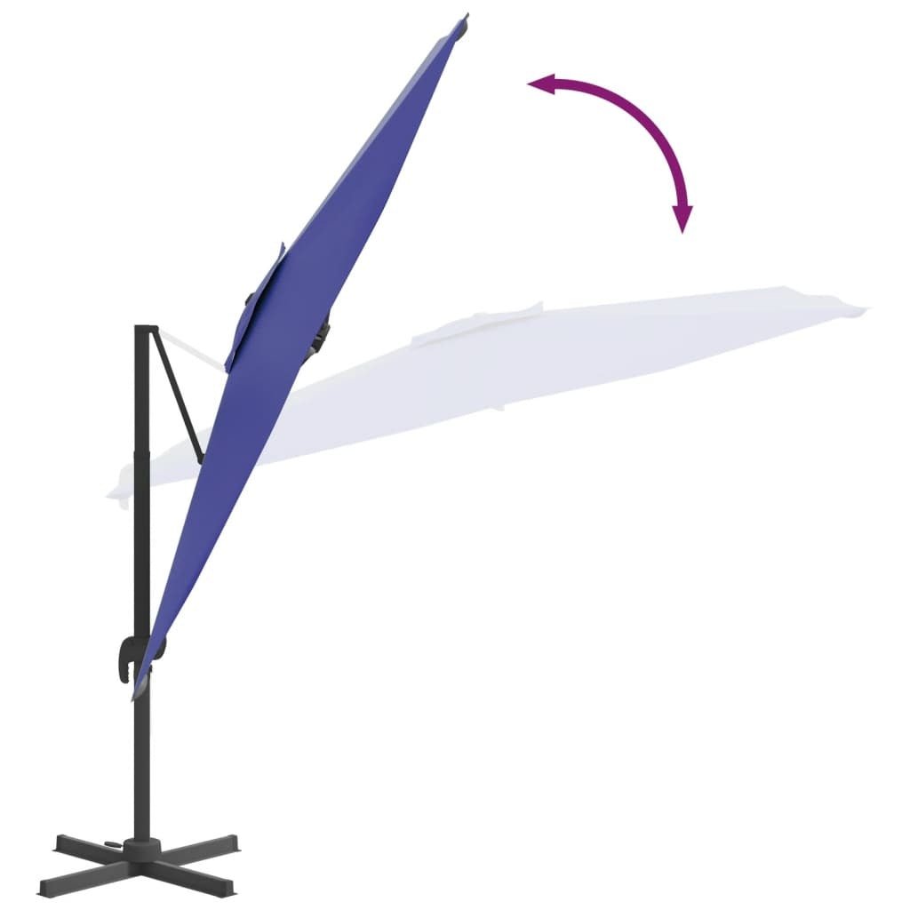 Cantilever Garden Parasol with Aluminium Pole Azure Blue 400x300 cm - vidaXL - Bench Store