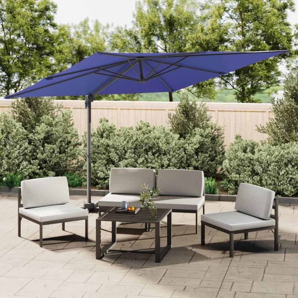 Cantilever Garden Parasol with Aluminium Pole Azure Blue 400x300 cm - vidaXL - Bench Store