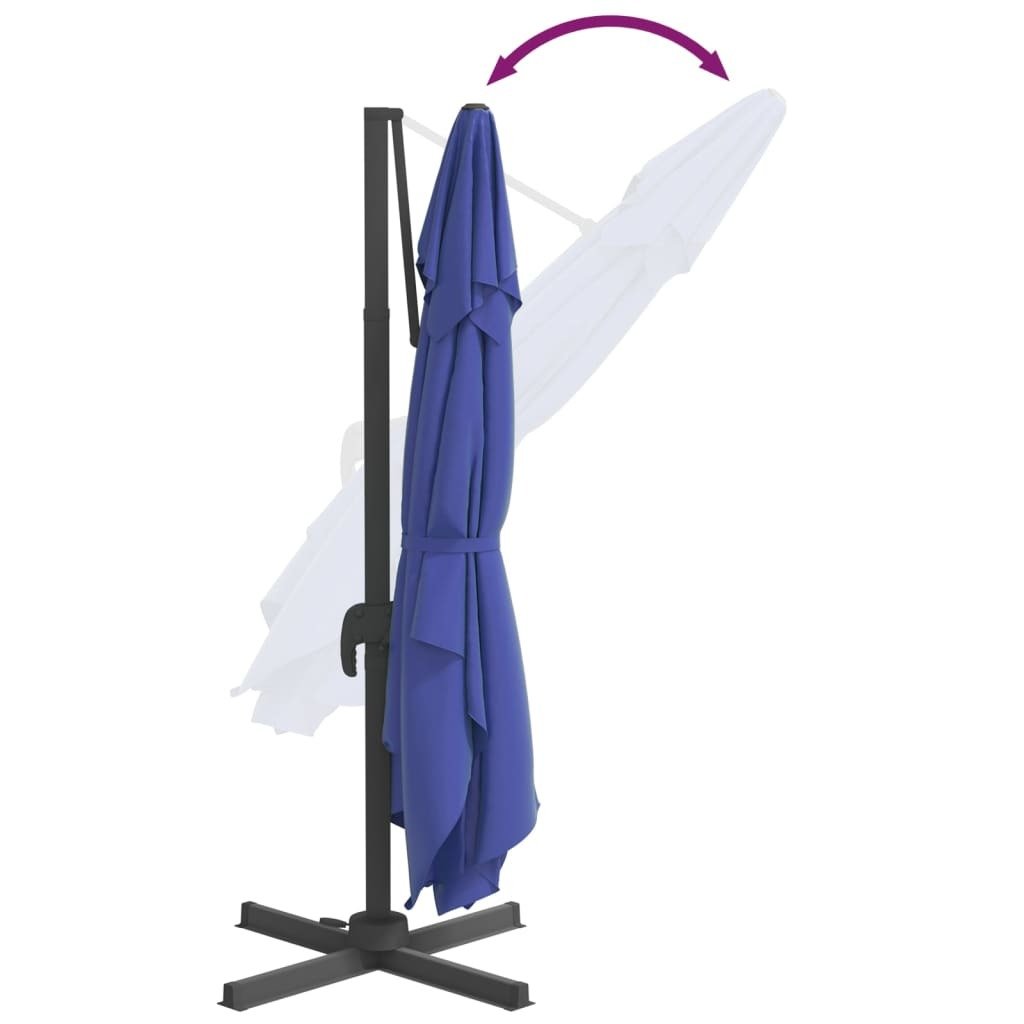Cantilever Garden Parasol with Aluminium Pole Azure Blue 400x300 cm - vidaXL - Bench Store