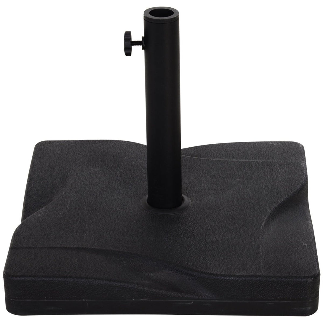 Cement Outdoor Garden Square Parasol Base Black - Outsunny - Bench Store
