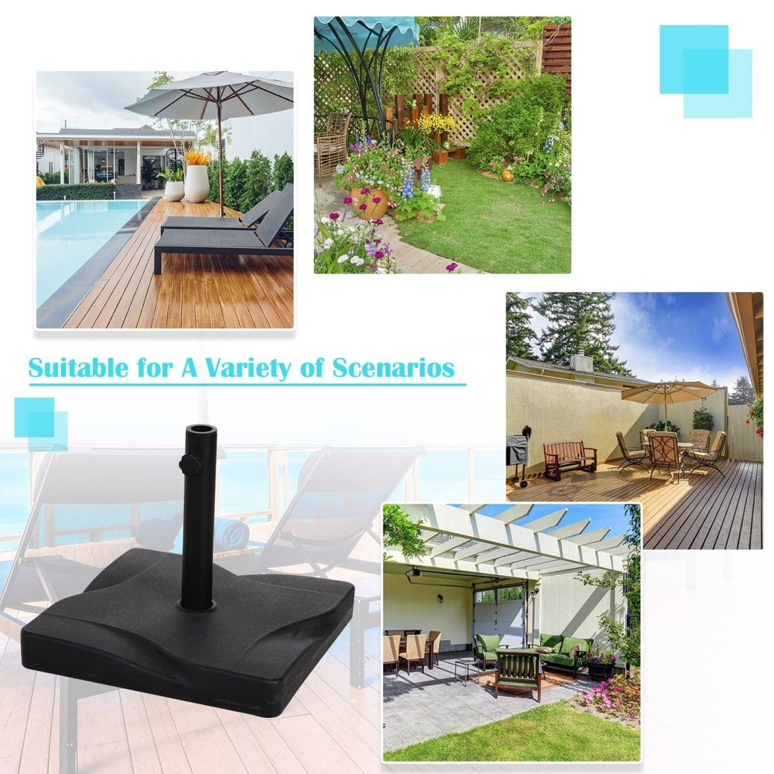 Cement Outdoor Garden Square Parasol Base Black - Outsunny - Bench Store
