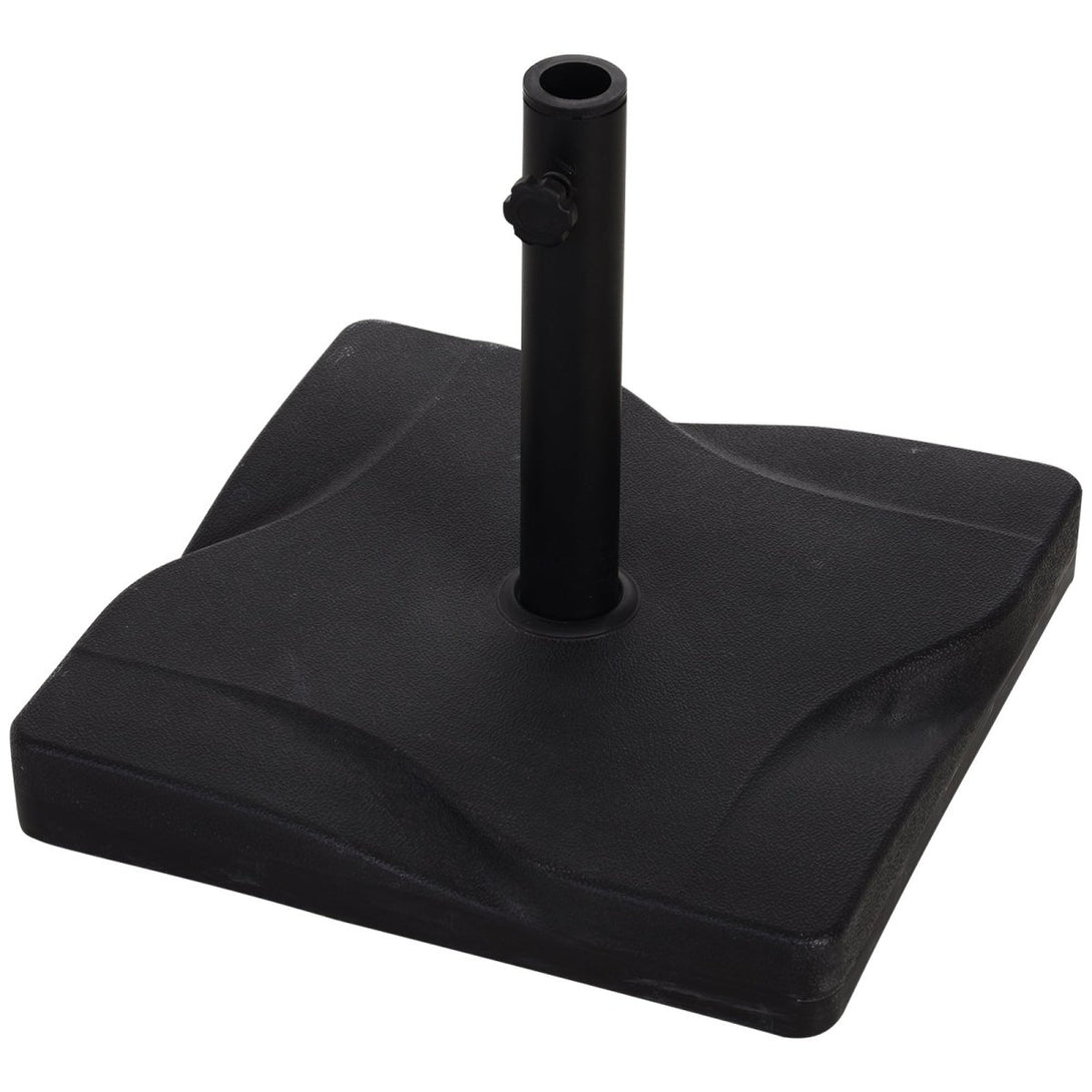 Cement Outdoor Garden Square Parasol Base Black - Outsunny - Bench Store