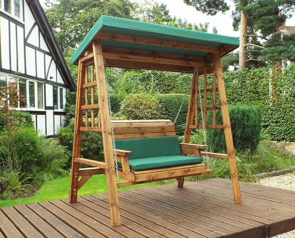 Charles Taylor Dorset Two Seater Swing Seat in Green - Bench StoreHB133G