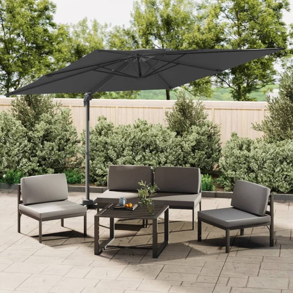 Double Top Cantilever Garden Parasol Anthracite 400x300 cm - vidaXL - Bench Store