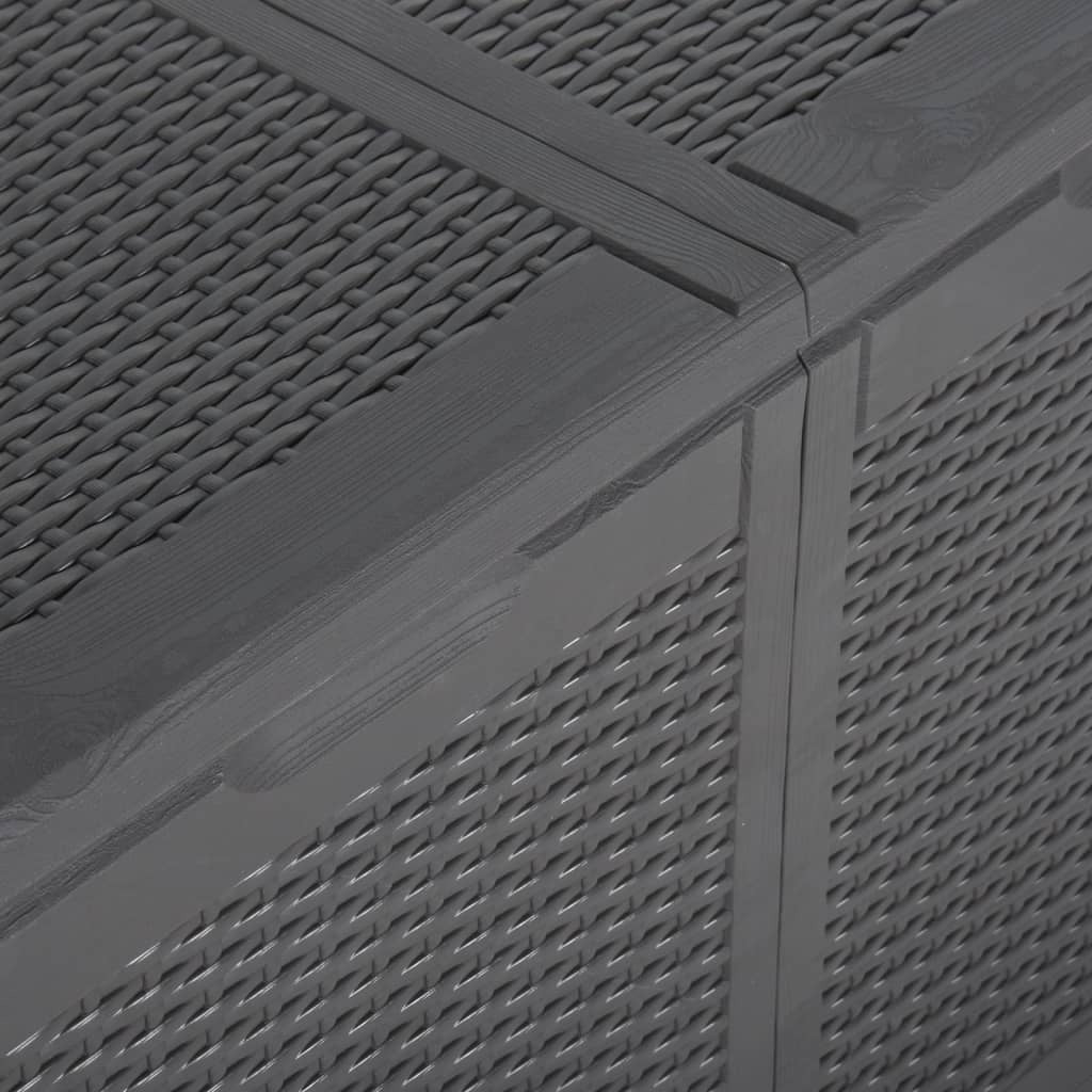 Garden Storage Box 180L Black PP Rattan - vidaXL - Bench Store