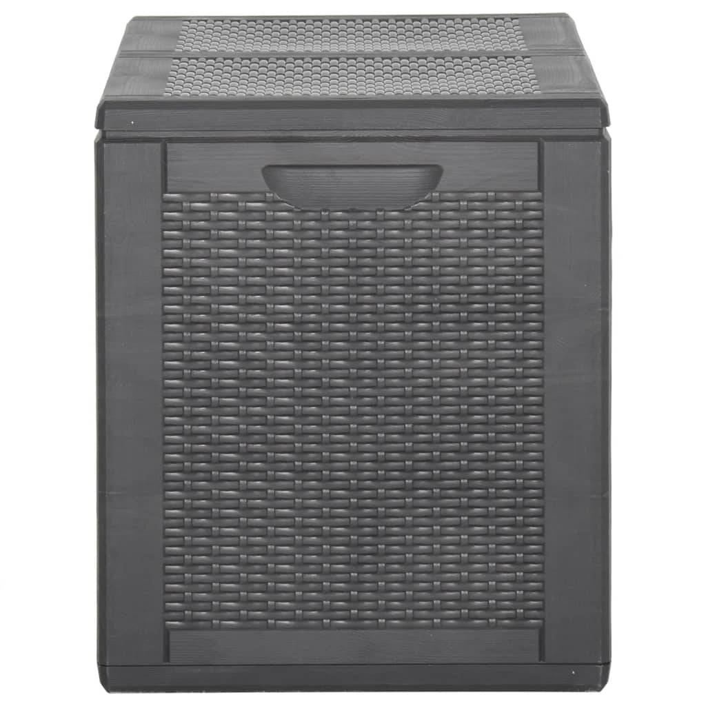 Garden Storage Box 180L Black PP Rattan - vidaXL - Bench Store