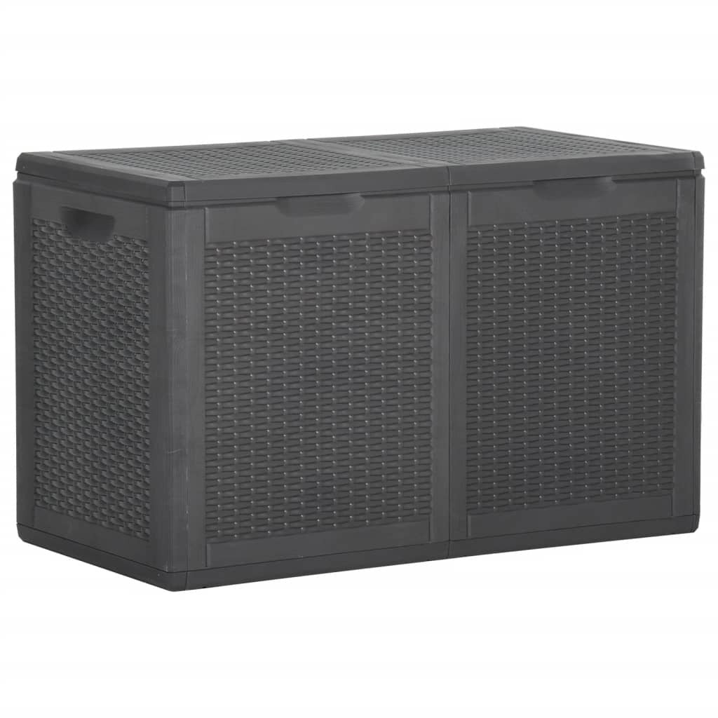 Garden Storage Box 180L Black PP Rattan - vidaXL - Bench Store