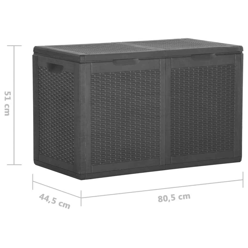 Garden Storage Box 180L Black PP Rattan - vidaXL - Bench Store