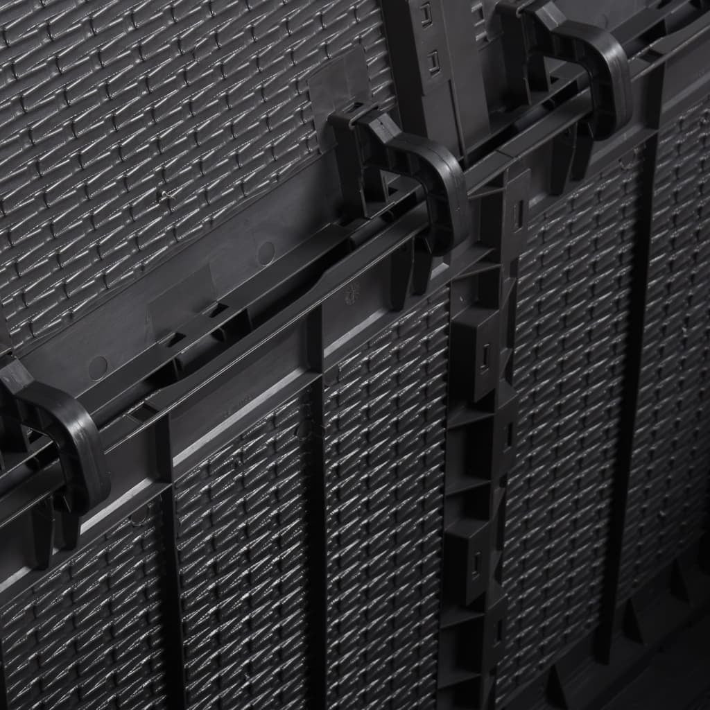 Garden Storage Box 180L Black PP Rattan - vidaXL - Bench Store