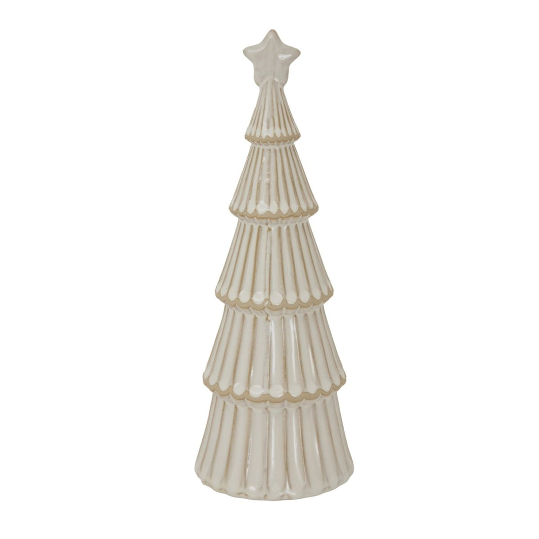 Large Alora Ceramic Snowy Layered Tree With Star - Bench Store - Bench Store