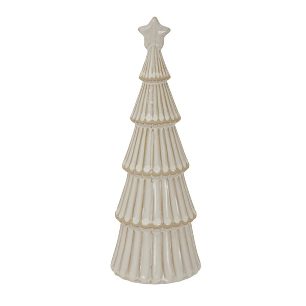 Large Alora Ceramic Snowy Layered Tree With Star - Bench Store - Bench Store