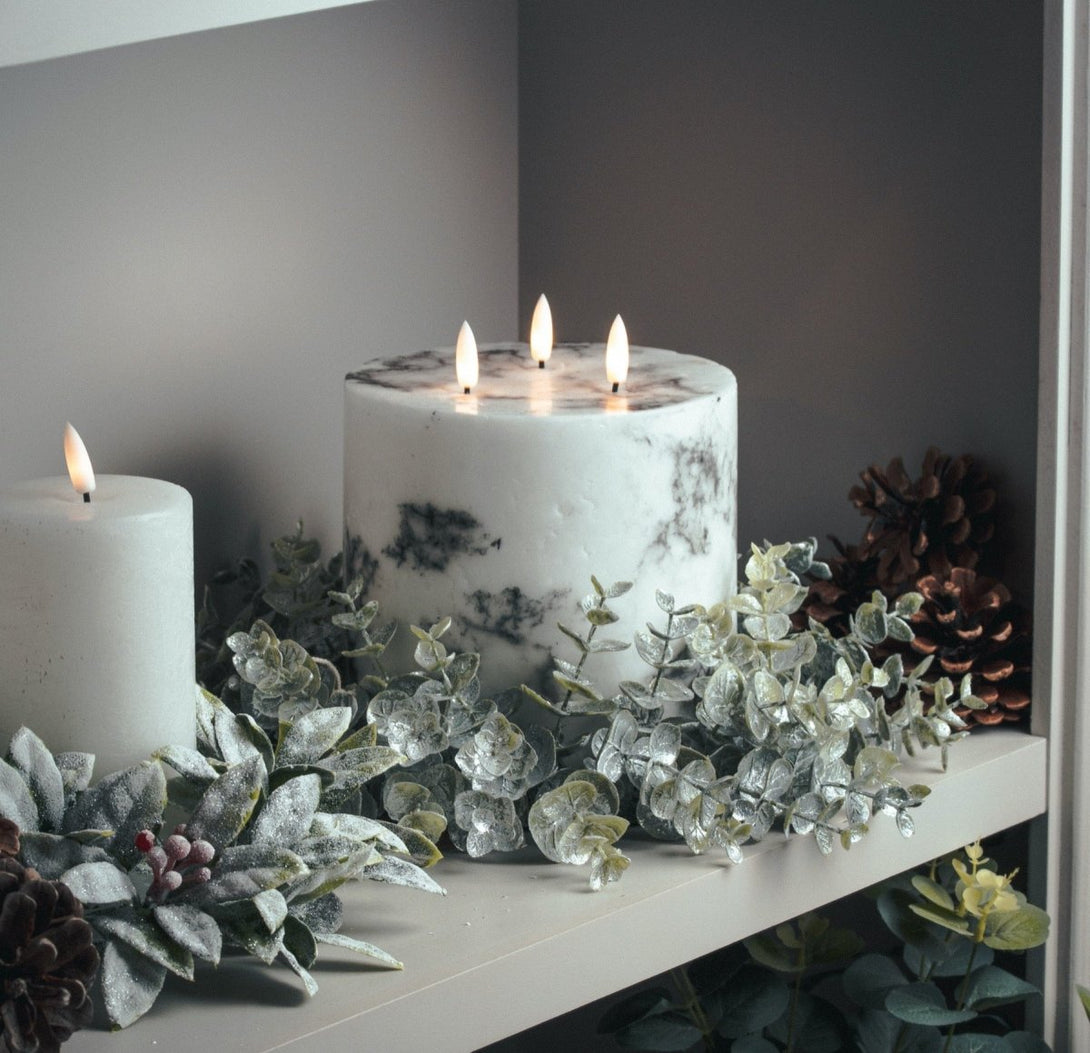 Large Frosted Eucalyptus Candle Wreath - Bench Store - Bench Store