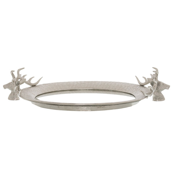 Large Mirrored Tray With Stag Heads - Bench Store - Bench Store