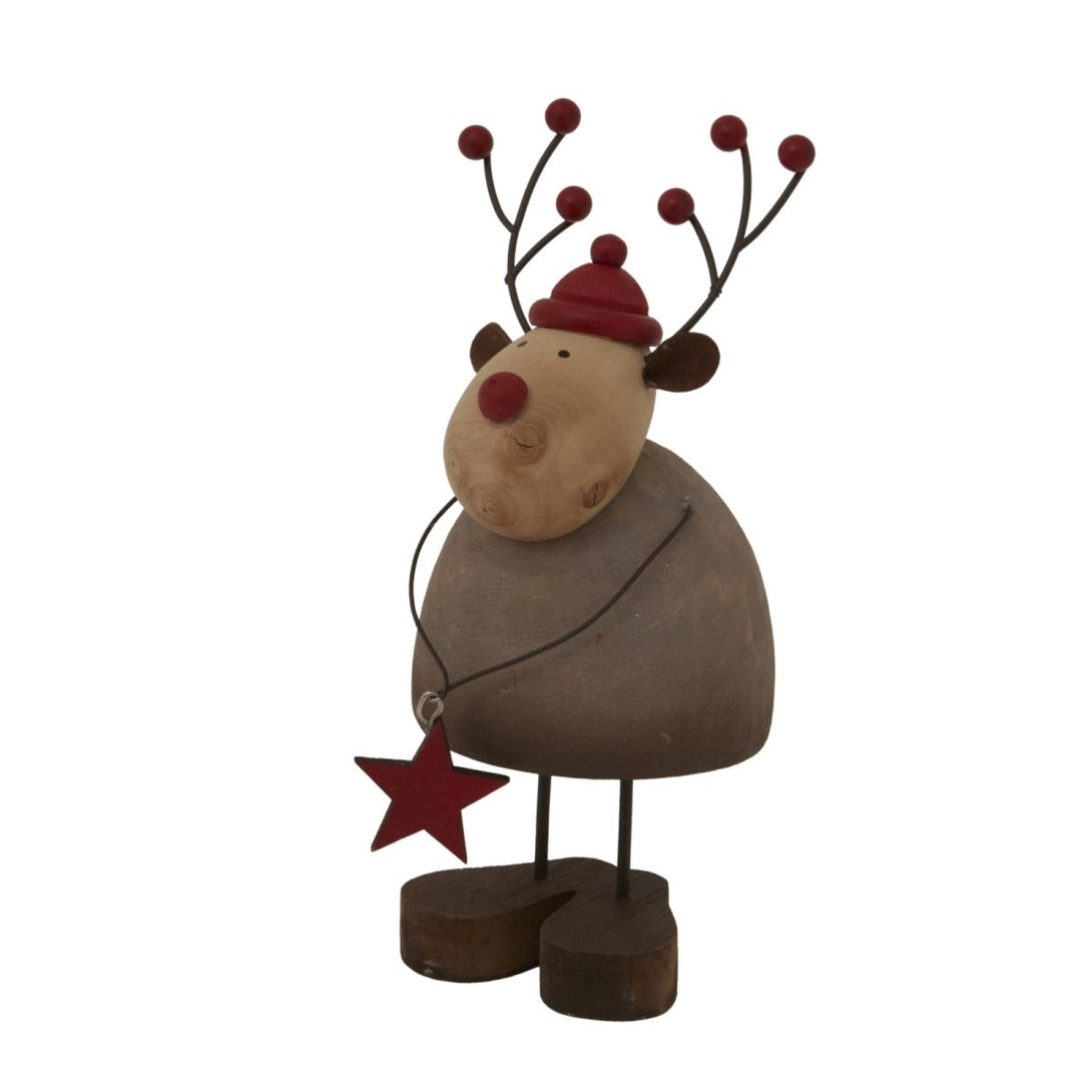 Large Rustic Reindeer With Star Decoration - Bench Store - Bench Store