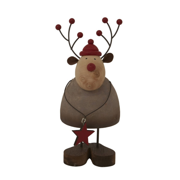 Large Rustic Reindeer With Star Decoration - Bench Store - Bench Store