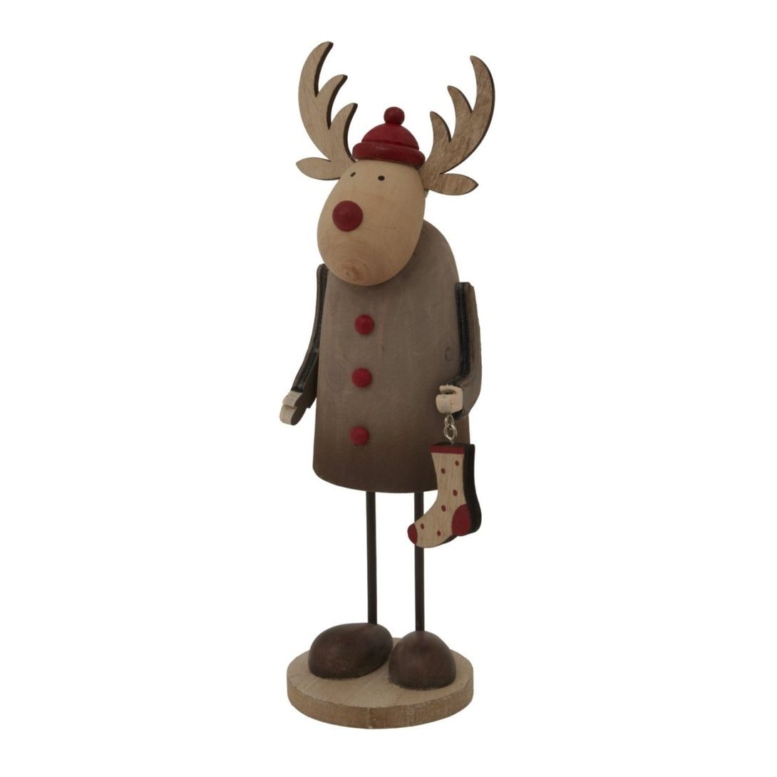 Large Rustic Rudolf With Stocking Decoration - Bench Store - Bench Store
