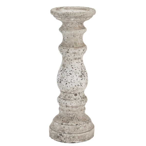 Large Stone Ceramic Column Candle Holder - Bench Store - Bench Store