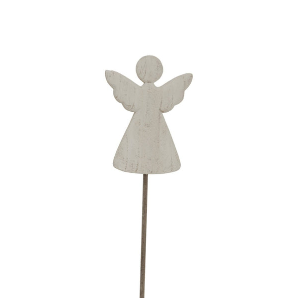 Large Whitewashed Rustic Angel On Stand - Bench Store - Bench Store