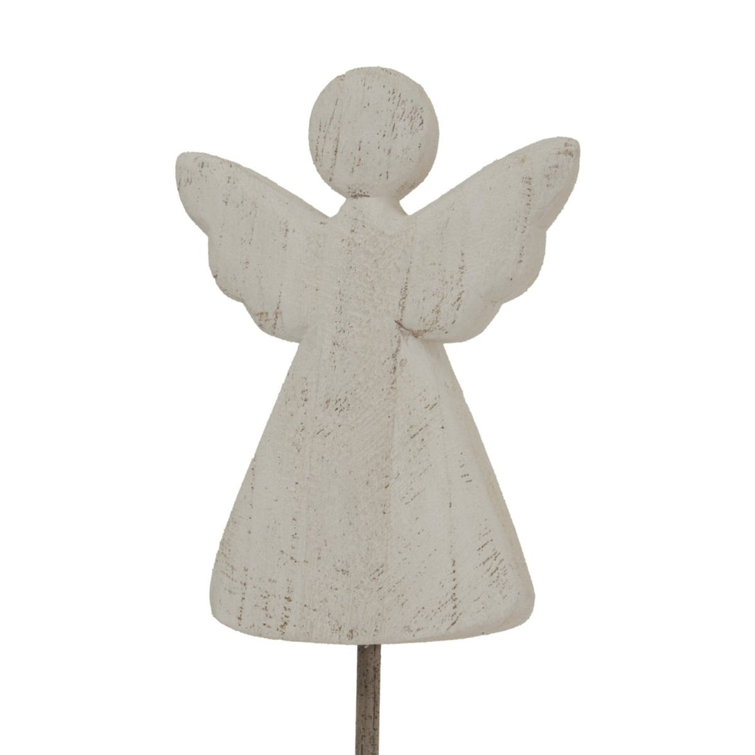 Large Whitewashed Rustic Angel On Stand - Bench Store - Bench Store