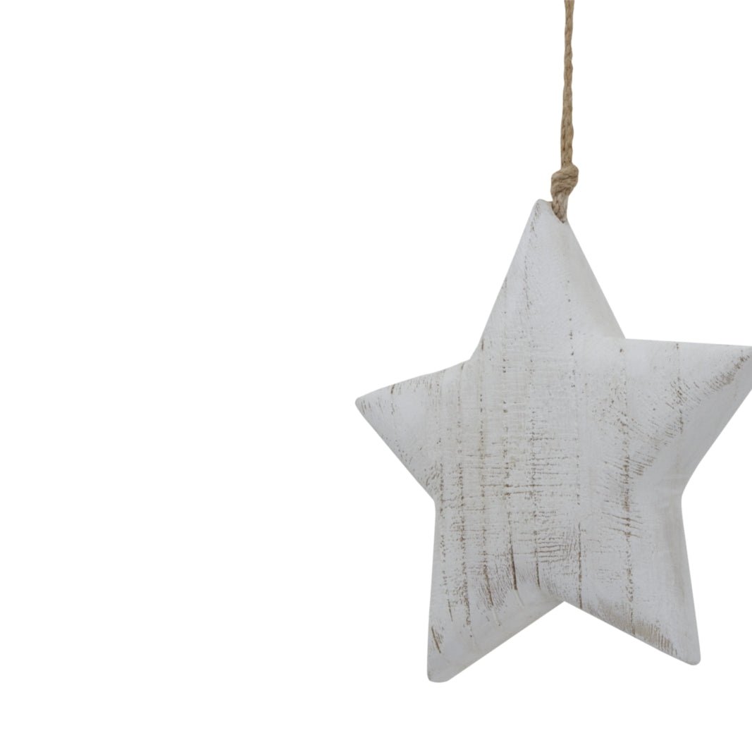 Large Whitewashed Rustic Hanging Star - Bench Store - Bench Store