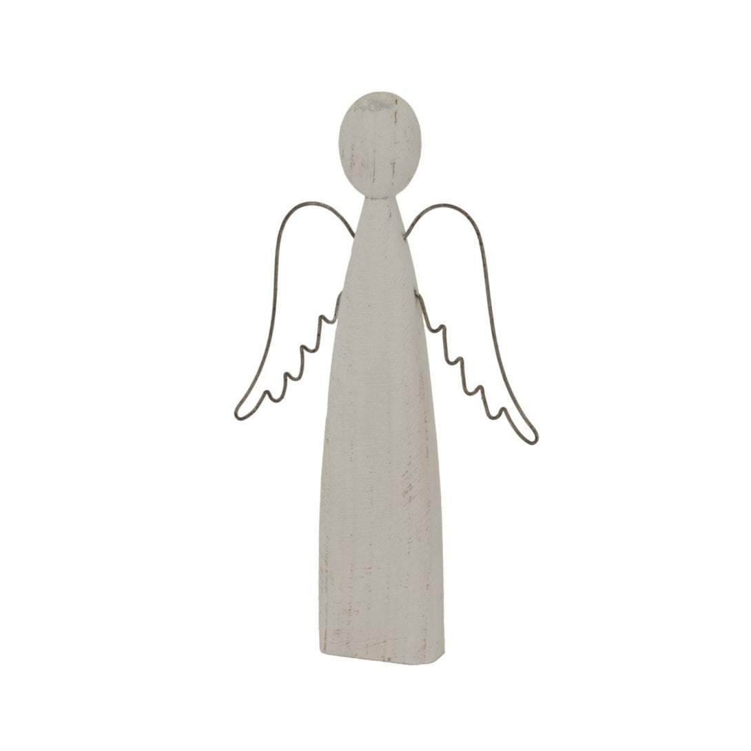 Large Whitewashed Rustic Standing Angel - Bench Store - Bench Store