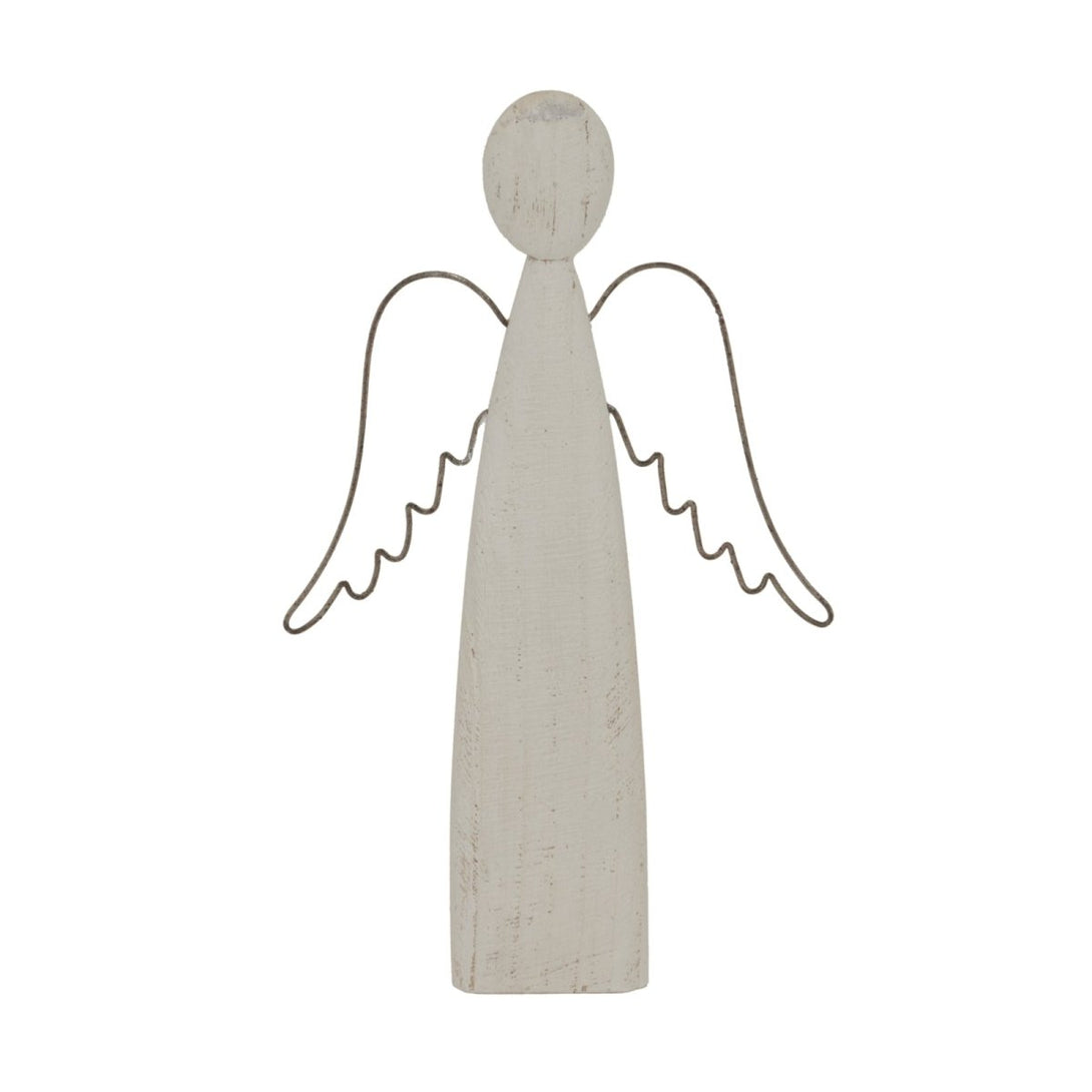 Large Whitewashed Rustic Standing Angel - Bench Store - Bench Store