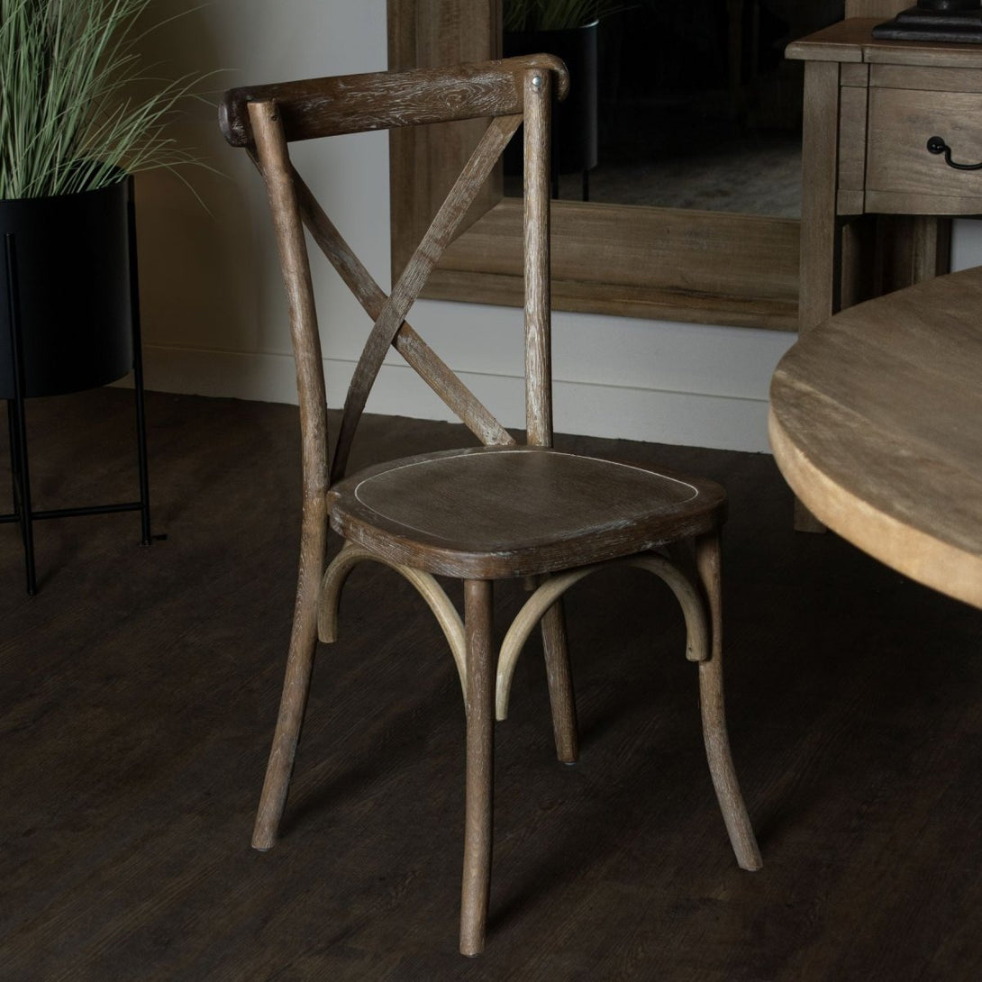 Light Oak Cross Back Dining Chair - Bench Store - Bench Store