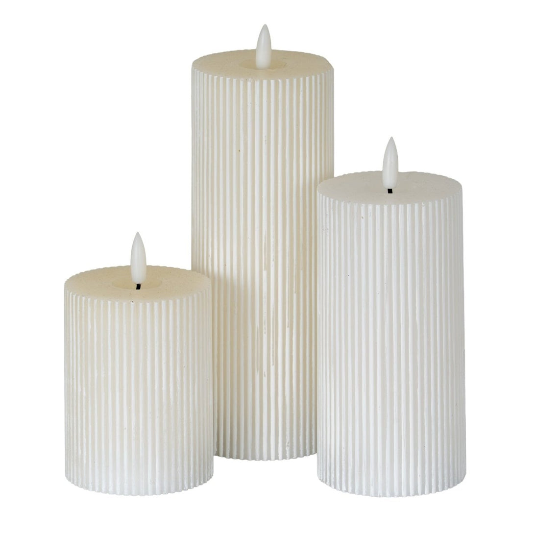 Luxe Collection Natural Glow 3x6 Textured Ribbed LED Candle - Bench Store - Bench Store
