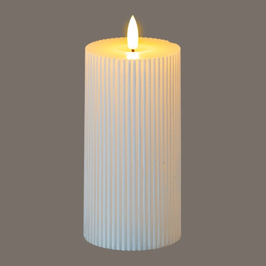 Luxe Collection Natural Glow 3x6 Textured Ribbed LED Candle - Bench Store - Bench Store