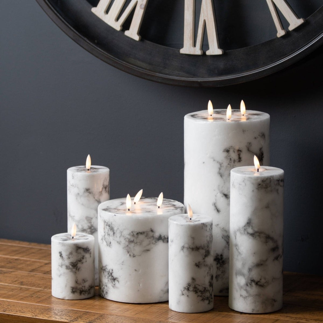 Luxe Collection Natural Glow 6x12 Marble Effect LED Candle - Bench Store - Bench Store