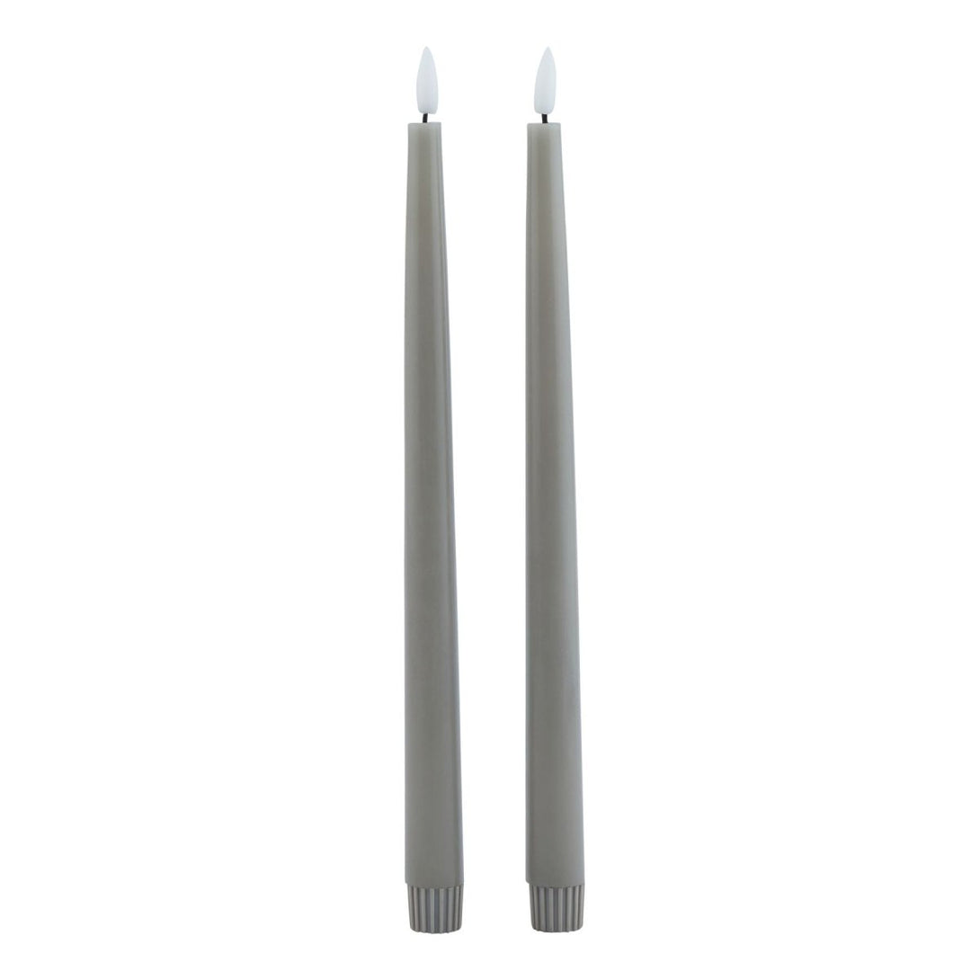 Luxe Collection S/2 Grey LED Wax Dinner Candles - Bench Store - Bench Store