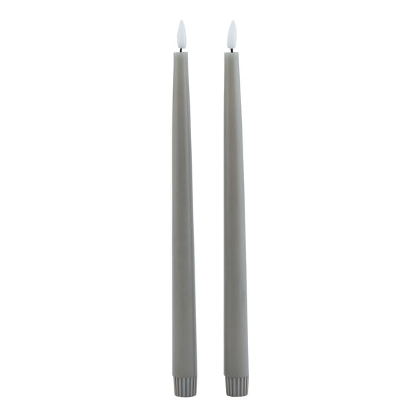Luxe Collection S/2 Grey LED Wax Dinner Candles - Bench Store - Bench Store