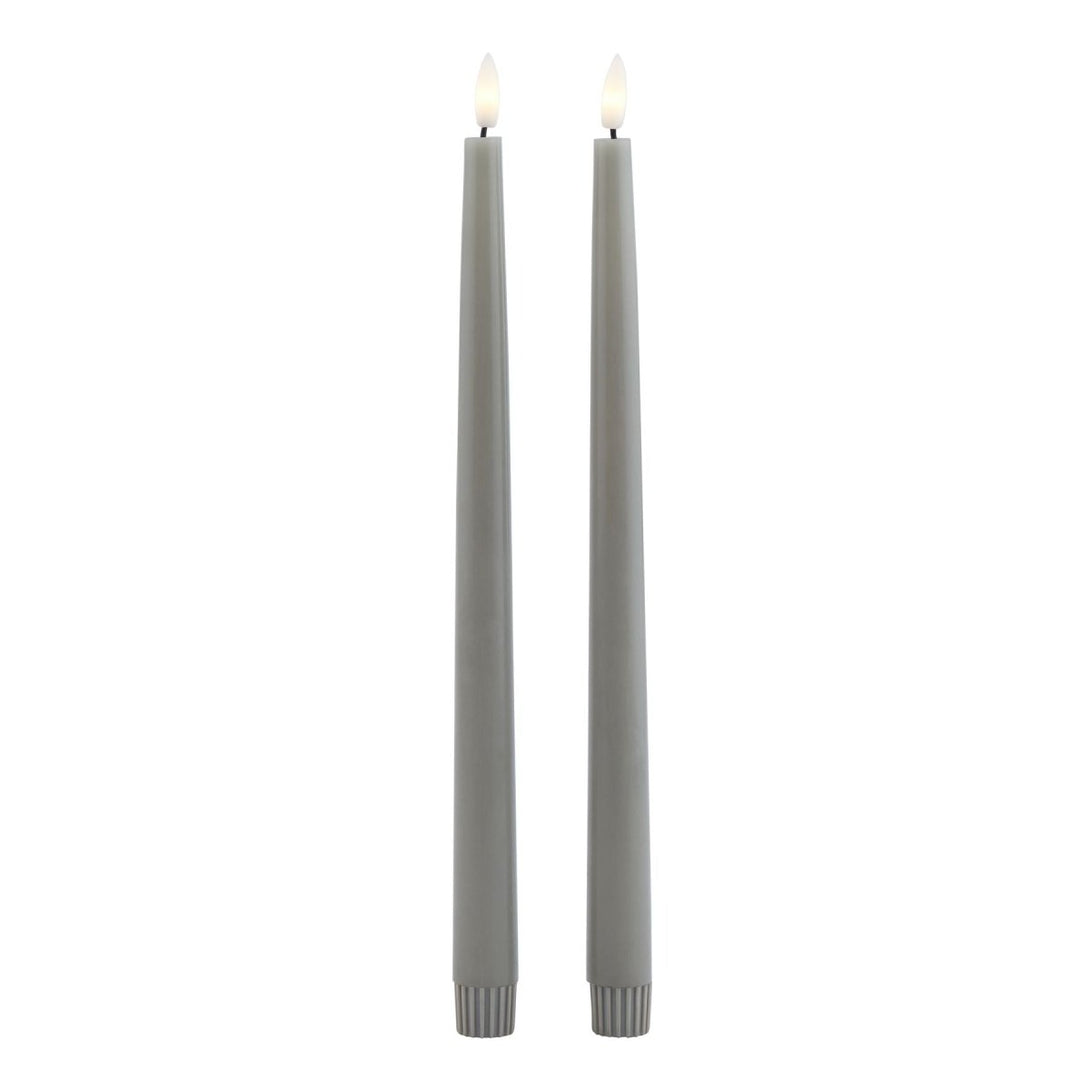 Luxe Collection S/2 Grey LED Wax Dinner Candles - Bench Store - Bench Store