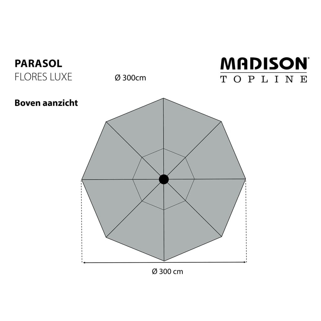 Madison Garden Parasol Flores Luxe 300cm Round Taupe - Madison - Bench Store