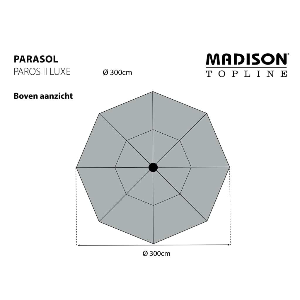 Madison Garden Parasol Paros II Luxe 300cm Safier Blue - Madison - Bench Store