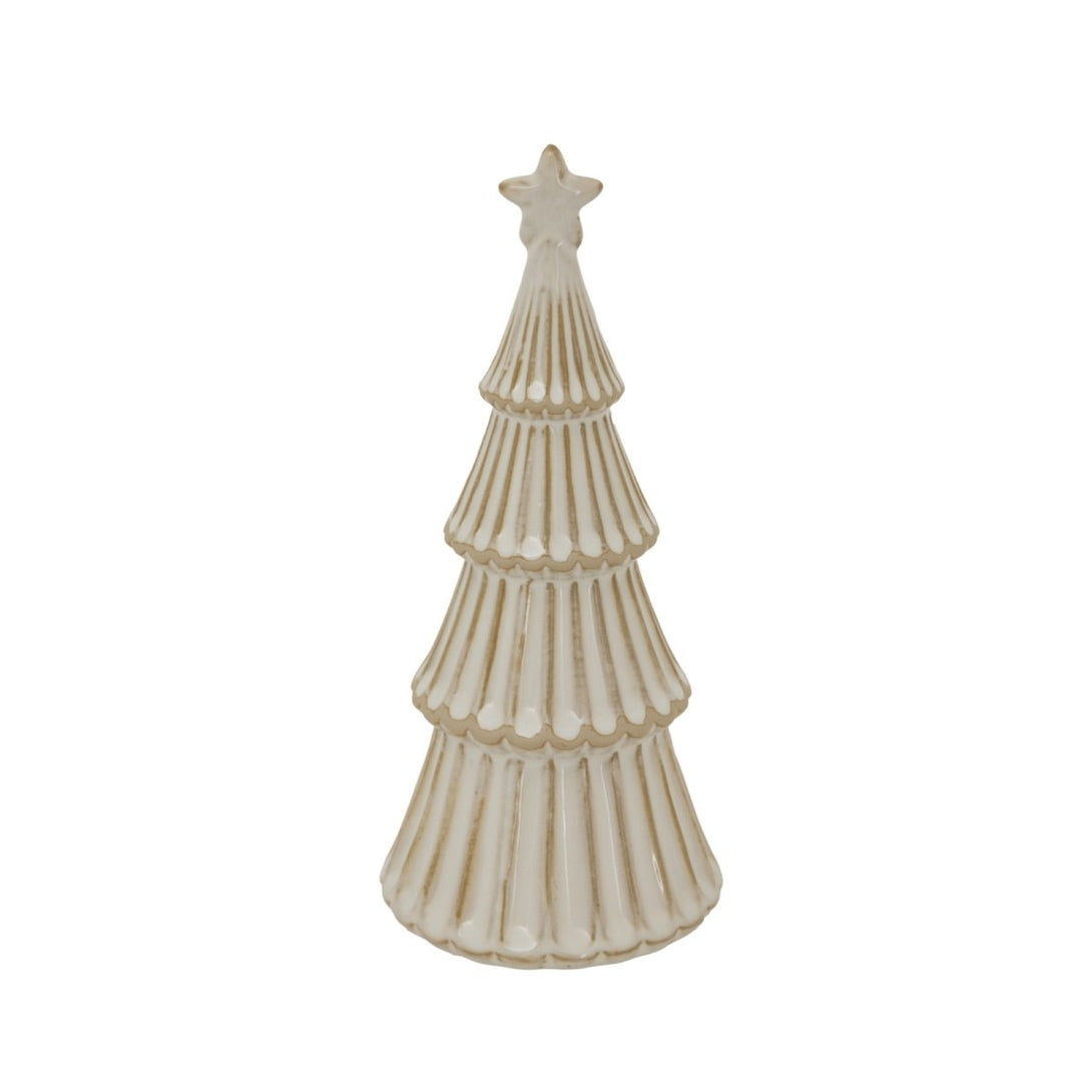Medium Alora Ceramic Snowy Layered Tree With Star - Bench Store - Bench Store