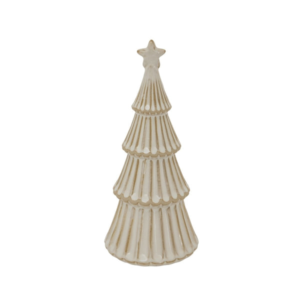 Medium Alora Ceramic Snowy Layered Tree With Star - Bench Store - Bench Store
