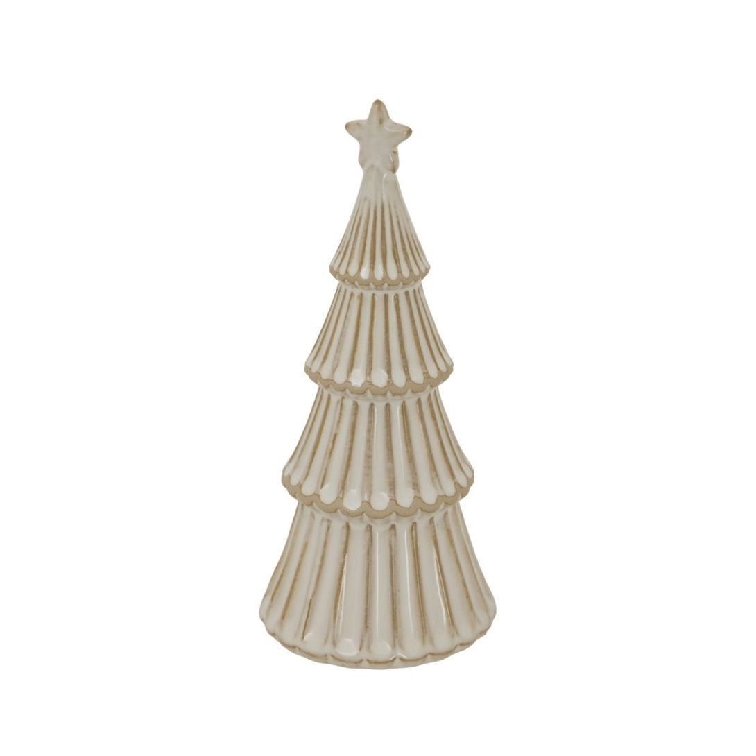 Medium Alora Ceramic Snowy Layered Tree With Star - Bench Store - Bench Store