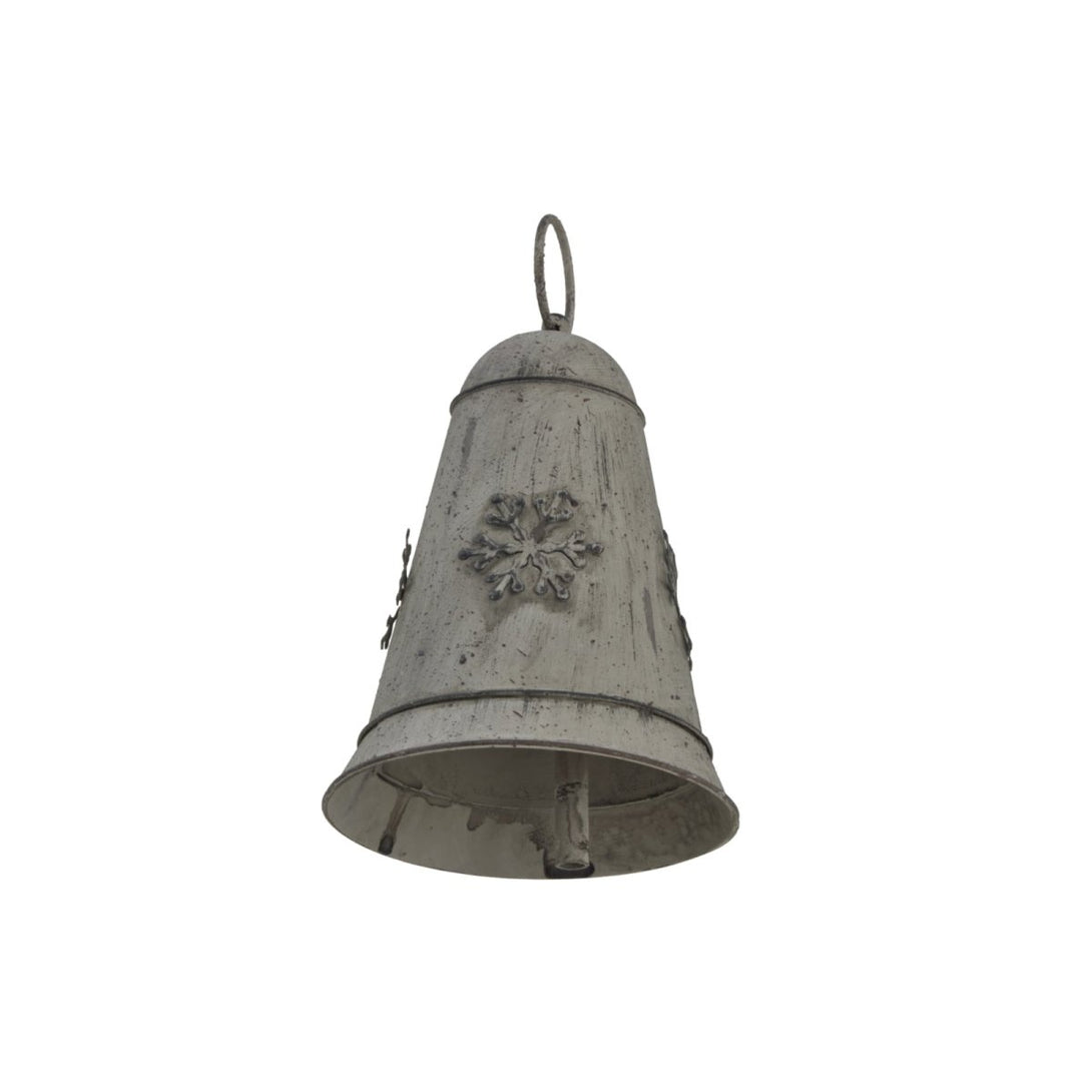 Medium Rustic Metal Hanging Bell With Snowflake - Bench Store - Bench Store
